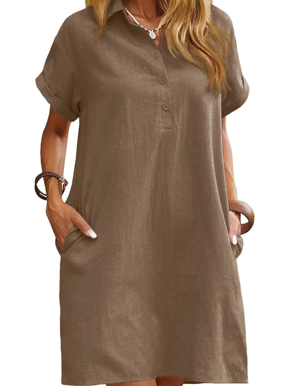 Zeagoo Women’s Button Down Dress with Pockets
